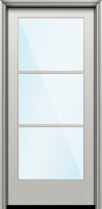 Impact 80" Full Lite 3 Lite Horizontal SDL Nova 90 Modern Smooth Fiberglass Single Door