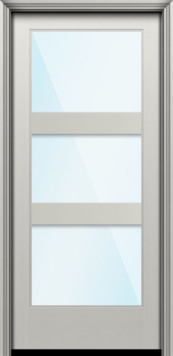 Impact 80" Full Lite 3 Lite Horizontal 5" SDL Nova 90 Modern Smooth Fiberglass Single Door