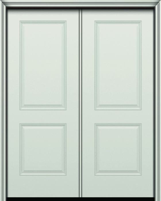 96" 2 Panel Square Smooth Fiberglass Double Door