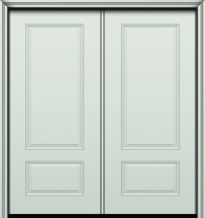 80" 3/4 2 Panel Smooth Fiberglass Double Door