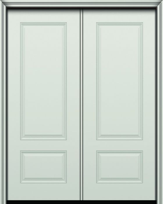 96" 3/4 2 Panel Smooth Fiberglass Double Door