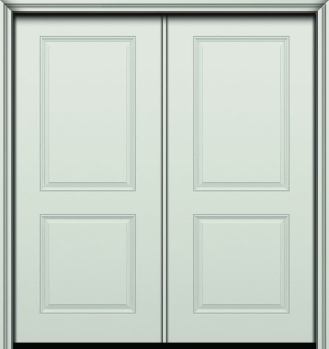 80" 2 Panel Square Smooth Fiberglass Double Door
