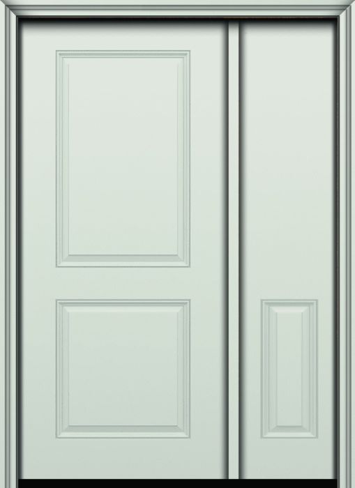 80" 2 Panel Square Smooth Fiberglass Single Door, Sidelite