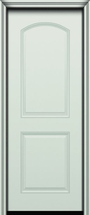 96" 2 Panel Radius Smooth Fiberglass Single Door