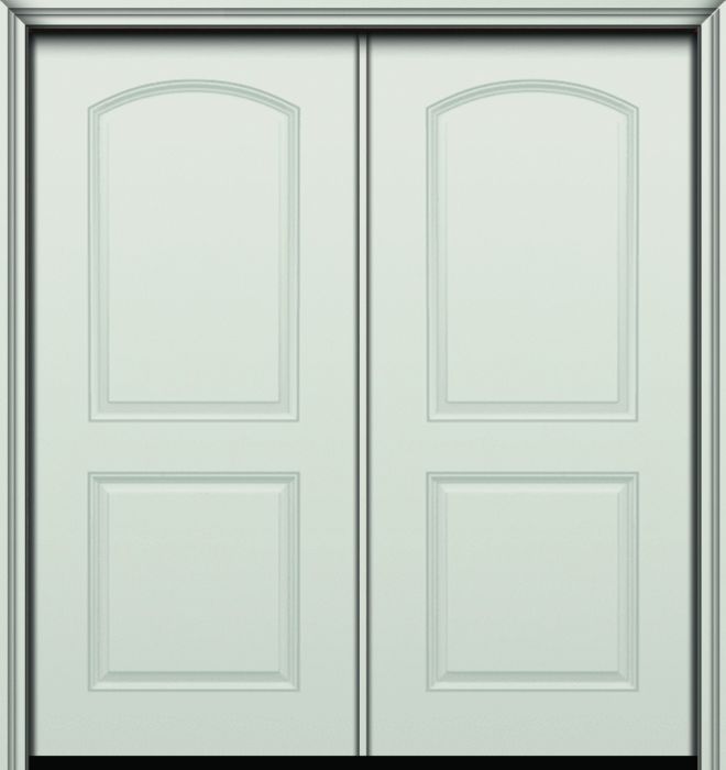 80" 2 Panel Radius Smooth Fiberglass Double Door