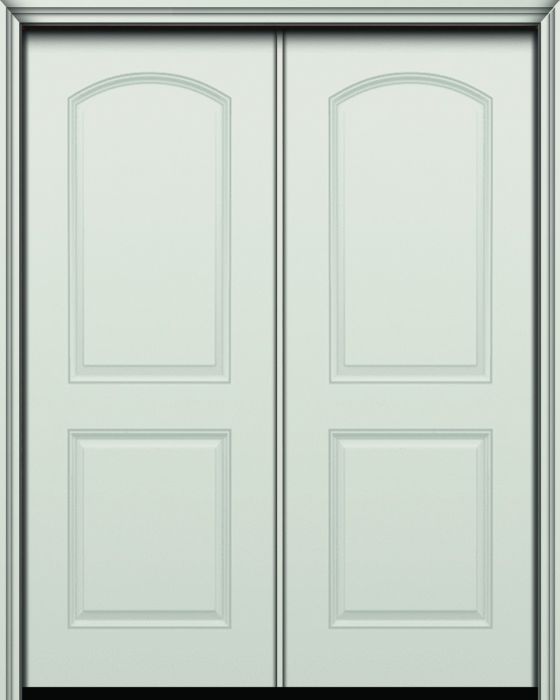 96" 2 Panel Radius Smooth Fiberglass Double Door