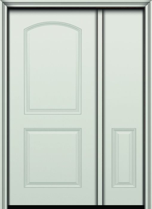 80" 2 Panel Radius Smooth Fiberglass Single Door, Sidelite