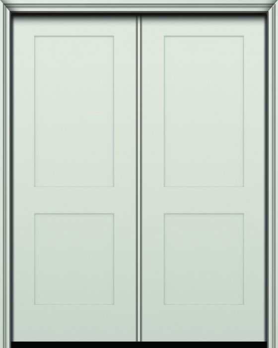 96" 2 Panel Shaker Smooth Fiberglass Double Door