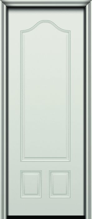 96" Arch Panel over 2 Panel Smooth Fiberglass Single Door
