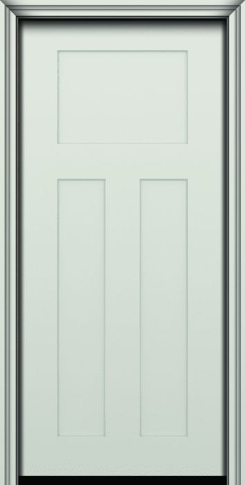 80" 3 Panel Shaker Craftsman Smooth Fiberglass Single Door