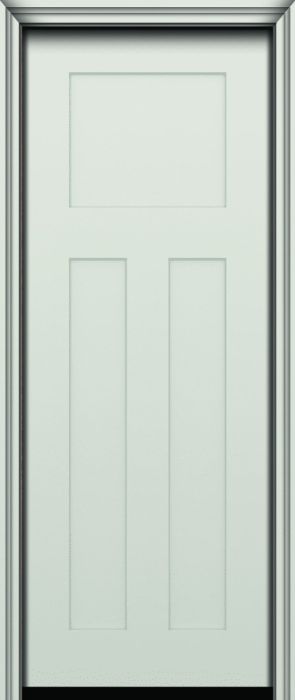 96" 3 Panel Shaker Craftsman Smooth Fiberglass Single Door