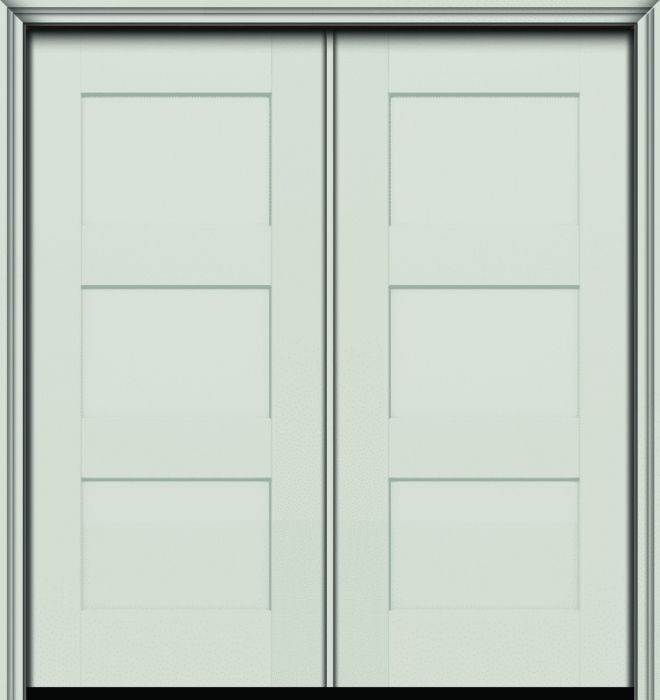 80" 3 Panel Shaker Smooth Fiberglass Double Door