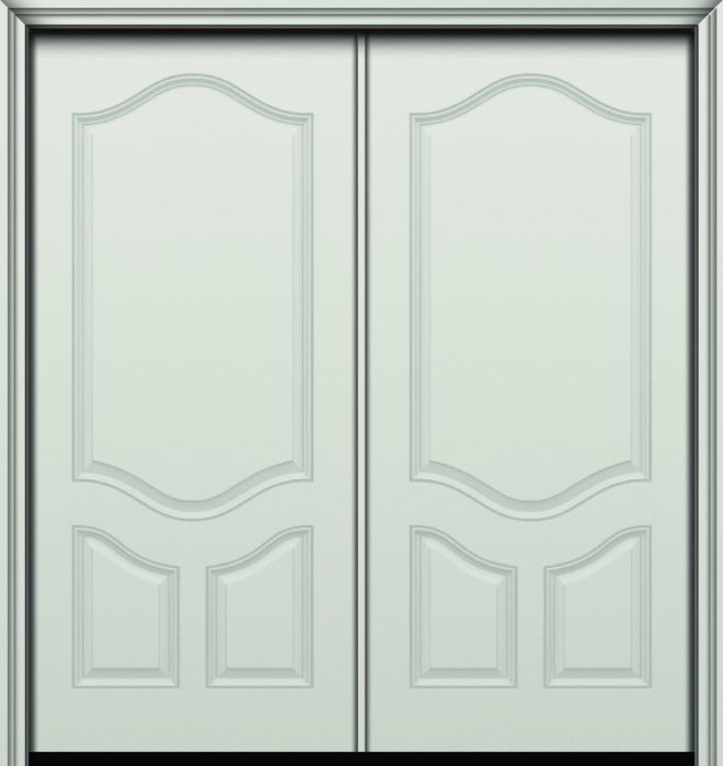 80" 3/4 Premium over 2 Panel Smooth Fiberglass Double Door