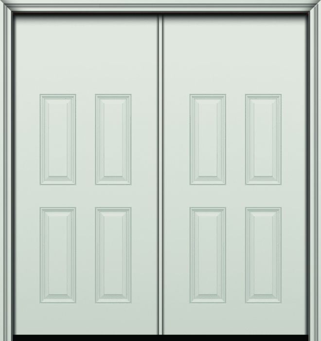 80" 4 Panel Blank Top Colonial Smooth Fiberglass Double Door