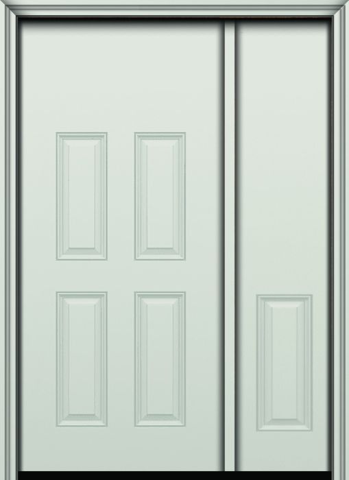 80" 4 Panel Blank Top Colonial Smooth Fiberglass Single Door, Sidelite