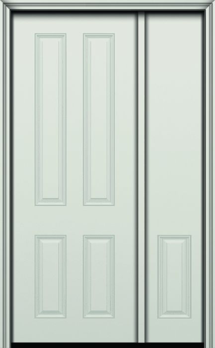 96" True 4 Panel Smooth Fiberglass Single Door, Sidelite