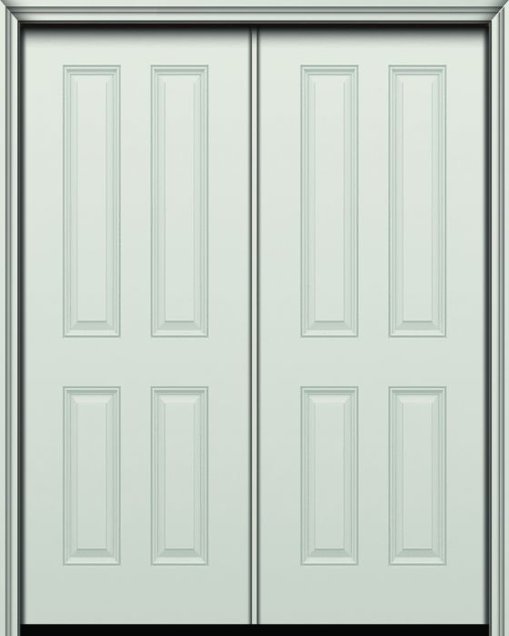 96" True 4 Panel Smooth Fiberglass Double Door