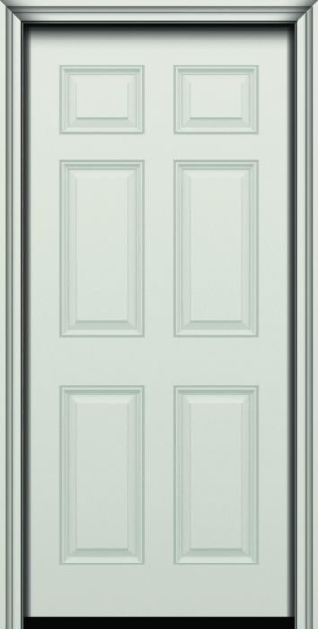 80" 6 Panel Colonial Smooth Fiberglass Single Door, 20 Min Fire Rated