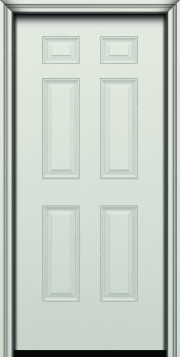 84" 6 Panel Utility Colonial Smooth Fiberglass Single Door