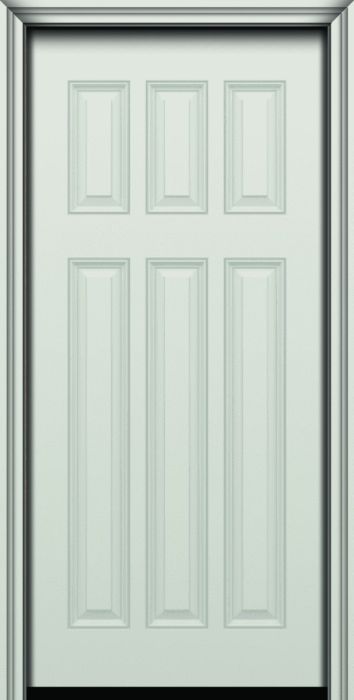 80" 6 Panel Craftsman Smooth Fiberglass Single Door