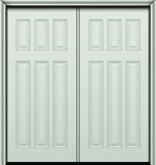 Impact 80" 6 Panel Craftsman Smooth Fiberglass Double Door