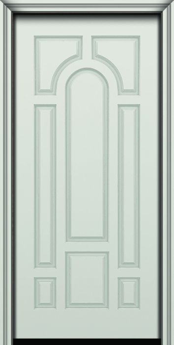 80" 8 Panel Center Arch Smooth Fiberglass Single Door