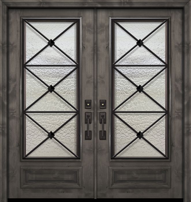 36" x 80" Double 3/4 Lite Republic Estancia Alder Door
