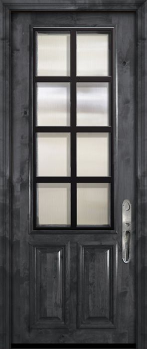 36" x 96" 2/3 Lite Minimal Steel Grille Estancia Alder Door