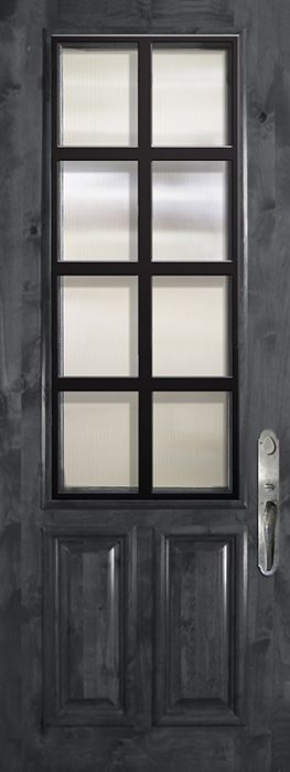 36" x 96" 2/3 Lite Minimal Steel Grille Estancia Alder Door