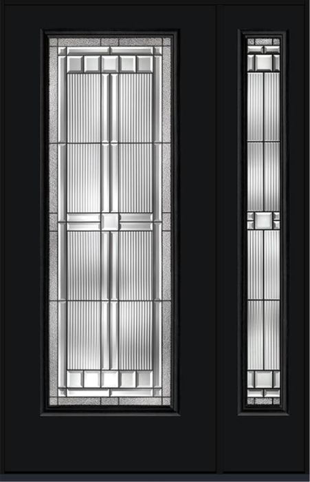 80 Saratoga Full Lite Smooth Fiberglass Single Door,Sidelite , WBD Impact