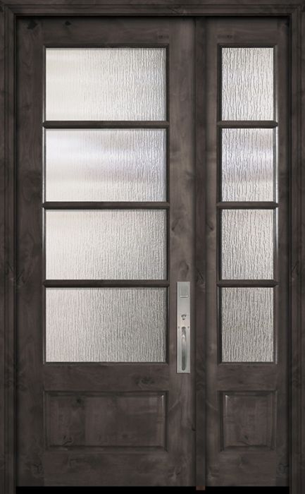 96" 3/4 Lite 4 Lite Horizontal SDL Estancia Alder Door /1side