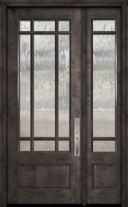 96" 3/4 Lite Marginal 9 Lite SDL Estancia Alder Door /1side