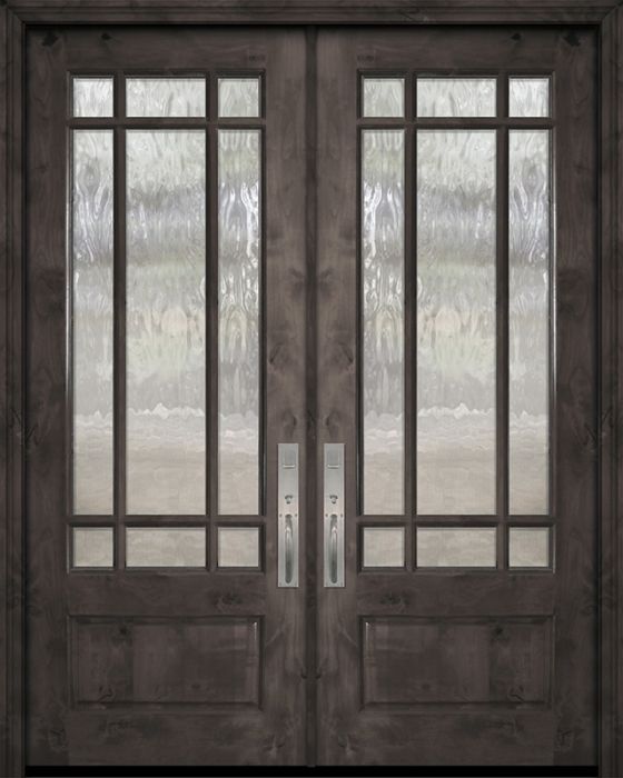 96" Double 3/4 Lite Marginal 9 Lite SDL Estancia Alder Door
