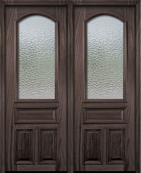 36" x 96" Double Arch Lite Portobello Woodcraft Mahogany Door