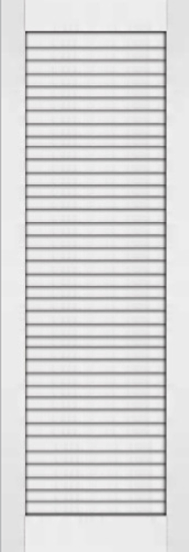 80" Primed Wood Plantation Full Louver Single Door