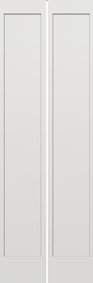 80" Shaker 1-Panel Primed Wood Bifold 2 Door