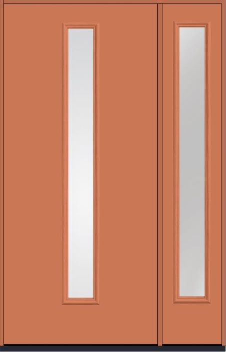 80 Low-E Modern Pulse Linea Centered Smooth Fiberglass Single Door,Sidelite , WBD Impact