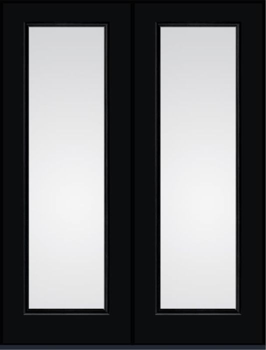 96 Clear Full Lite Smooth Fiberglass Double Doors , WBD Impact