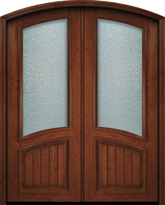 36" x 96" Double Arch Top V-Grooved Panel Estancia Alder Door