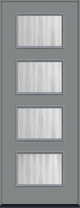 96 Chinchilla Modern Pulse Ari 4-Lite Smooth Fiberglass Single Door , WBD Impact