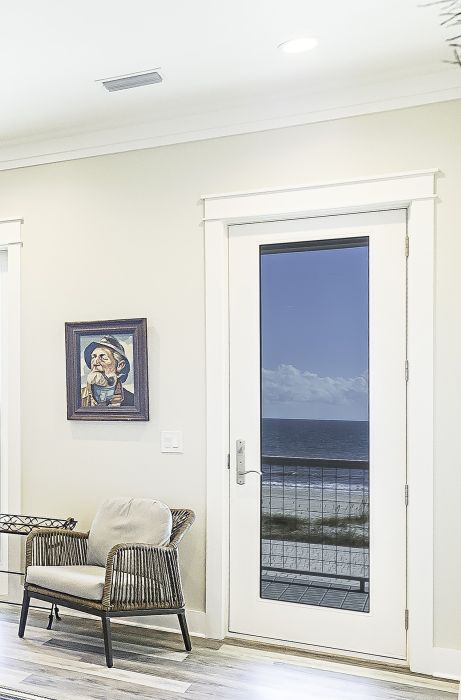 Low-e 96" Full Lite Fiberglass Single Door, Impact Rated