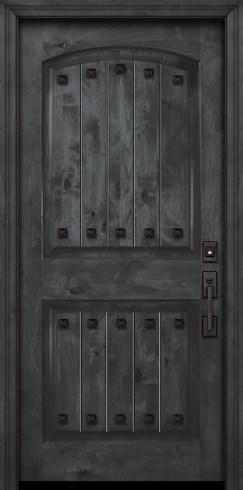 42&quot; x 80&quot; Arch 2 Panel Estancia Alder Door with Clavos