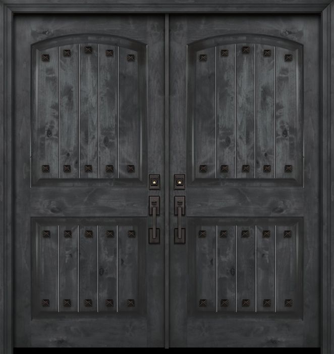 80&quot; Double Arch 2 Panel Estancia Alder Door with Clavos