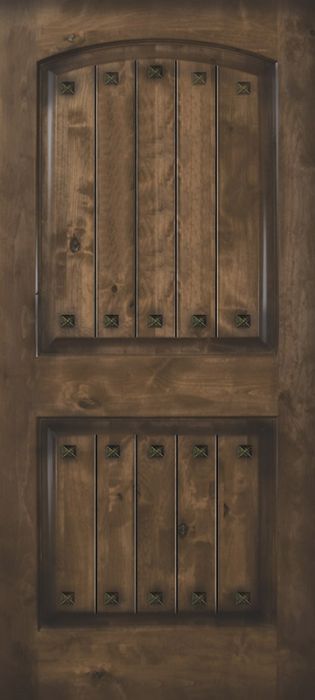 42&quot; x 80&quot; Arch 2 Panel Estancia Alder Door with Clavos