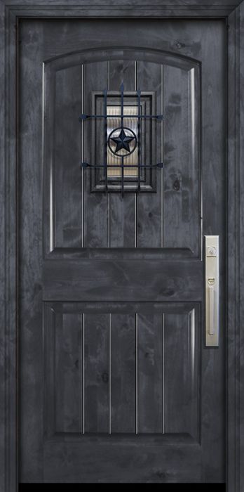 42&quot; x 80&quot; Arch 2 Panel Estancia Alder Door with Speakeasy