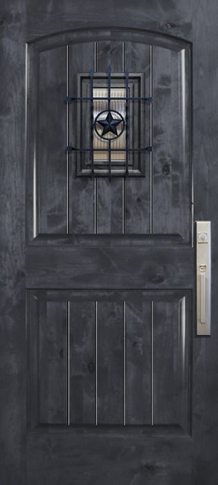 42&quot; x 80&quot; Arch 2 Panel Estancia Alder Door with Speakeasy