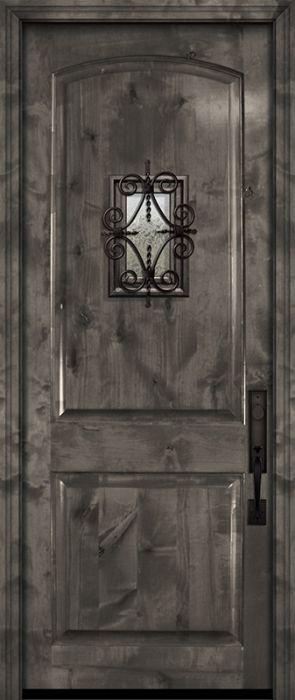 96" Arch 2 Panel Estancia Alder Door with Speakeasy