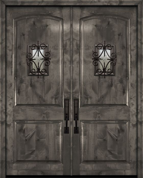 96" Double Arch 2 Panel Estancia Alder Door with Speakeasy