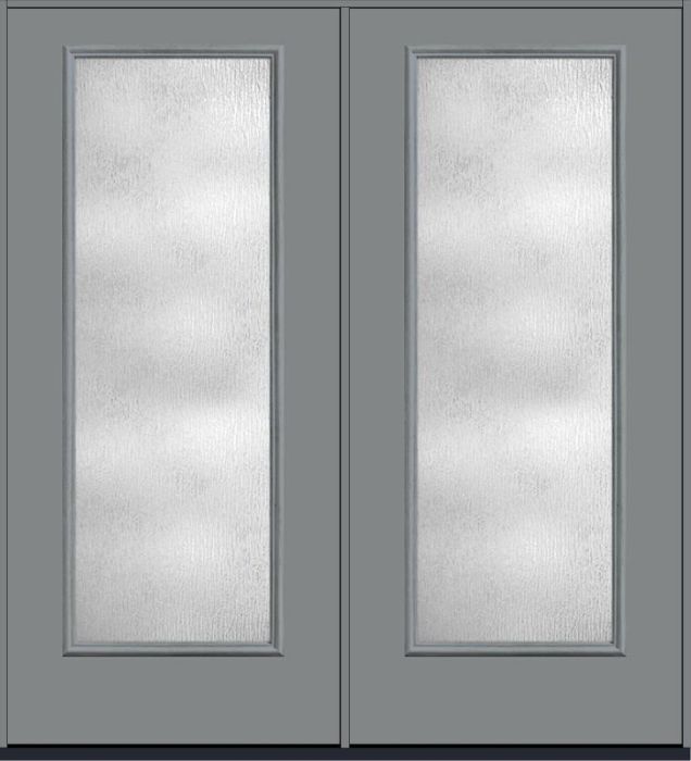 80 Rainglass Full Lite Smooth Fiberglass Double Doors , WBD Impact