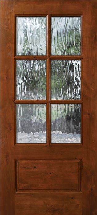 36" x 80" 6 lite TDL Estancia Alder Door w/Textured Glass